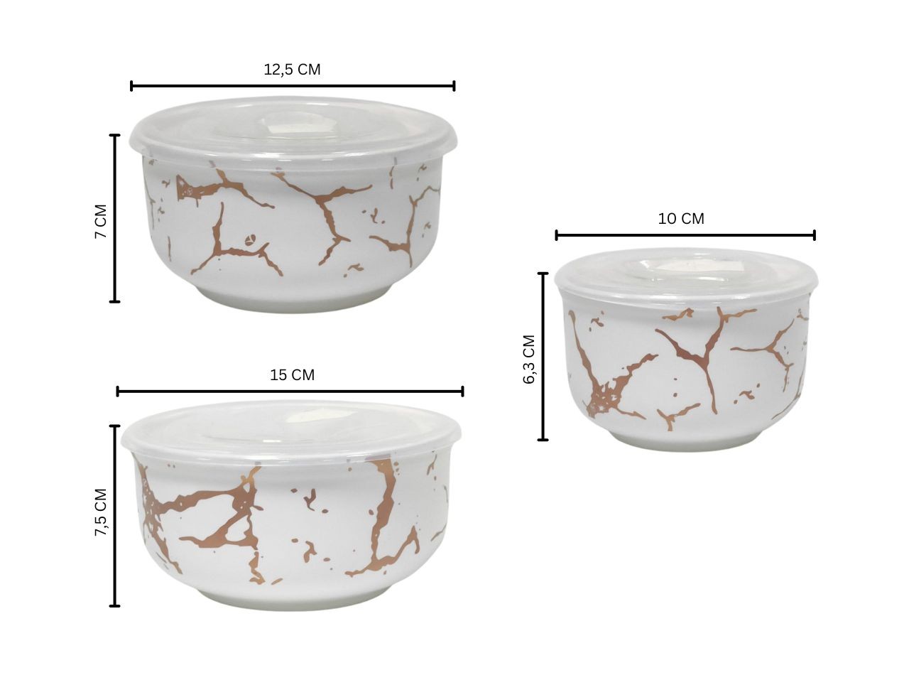 Vicenza Wadah Makanan Motif Marmer - Putih BM780